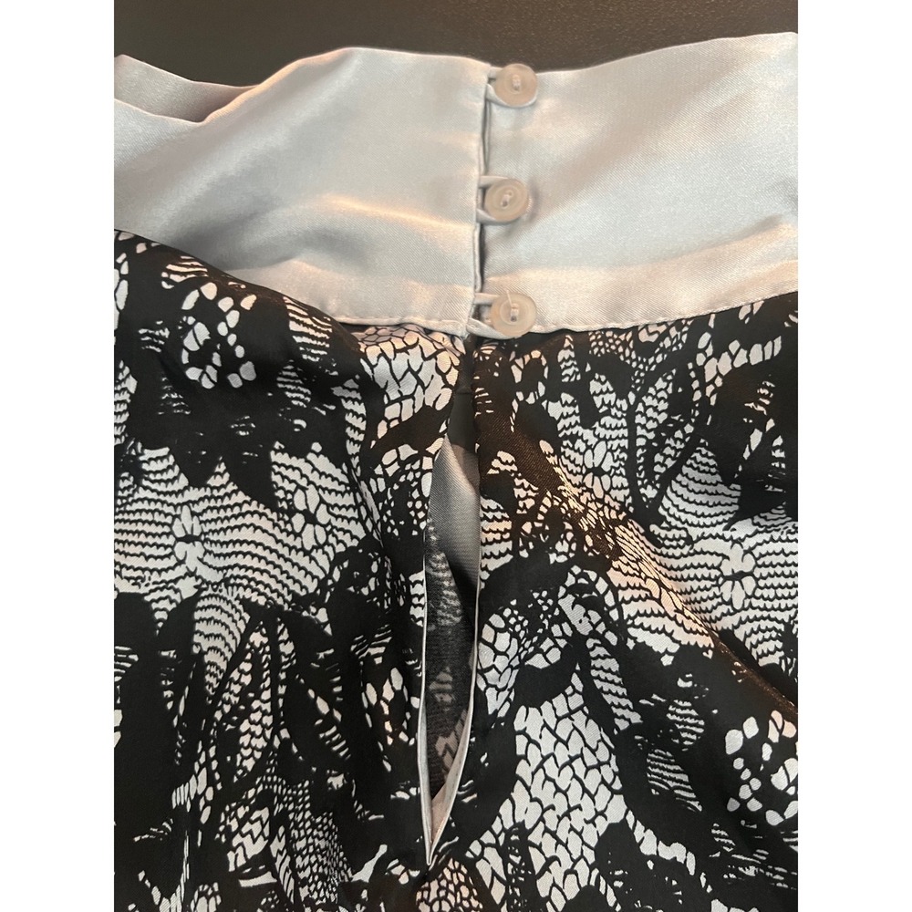 Ashley Stewart Silver Satin Halter Top Black Lace Panel Neck Tie 14W (1135) - Picture 7 of 14